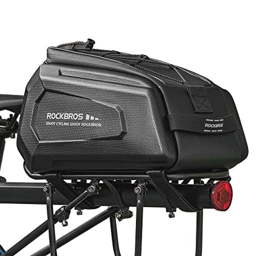ROCKBROS自転車リアバッグキャリアバッグ大容量9Lハードシェル系防圧耐摩耗性防水...