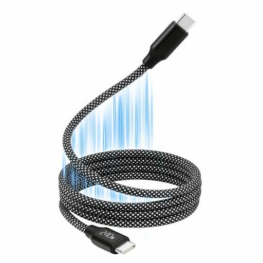 aceyoonUSB-CtoUSB-Cケーブル最大240W1mマグネット式ナイロン編みType-CPD3.1急速充電ケーブル絡まない巻き取り充電コードforMacBookPro/AiriPhone17/16