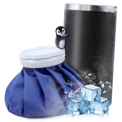 氷嚢スポーツ【瞬間-20°Cx20時間保冷】氷嚢魔法瓶付き氷嚢ボトル500mlアイスバッグ熱中症対策グッズ氷のう首用冷却グッズ保冷ボトルア..