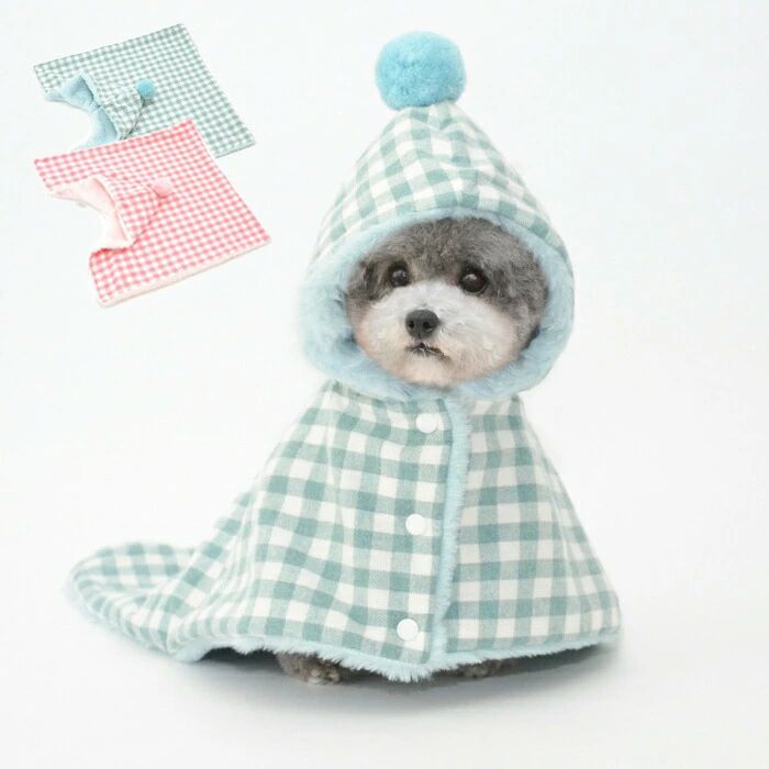 犬用ポンチョ犬服パジャマおやすみポンチョドッグウェア秋冬ポンチョふわふわフカフカ防寒着可愛いかわいいおしゃれ夜寒さ対策温かい21B