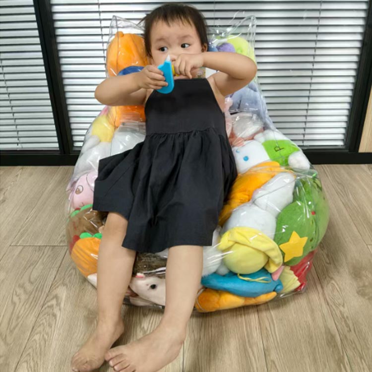 座れる 玩具収納 収納 ソファー 片づけ簡単 子供部屋 防塵 ぬいぐるみ クリア ぬいぐるみポケット 透明 キッズ L型 子供 ベビー お掃除 おもちゃ収納袋 大容量 トイ収納バッグ リビング ランドリー収納 [3]