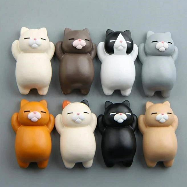 クリーニングエイトの冷蔵庫マグネット 8セット猫冷蔵庫磁石かわいい冷蔵庫ステッカーネコしっぽ マグネットフック冷蔵庫装飾・玄関ドア用 かわいいマグネットステッカー プレゼント カー プレゼント 猫グッズ冷蔵庫 マグネットマグネット かわいい猫ぐっず 雑貨 寝苦しい夜の猫 猫｜アングル2