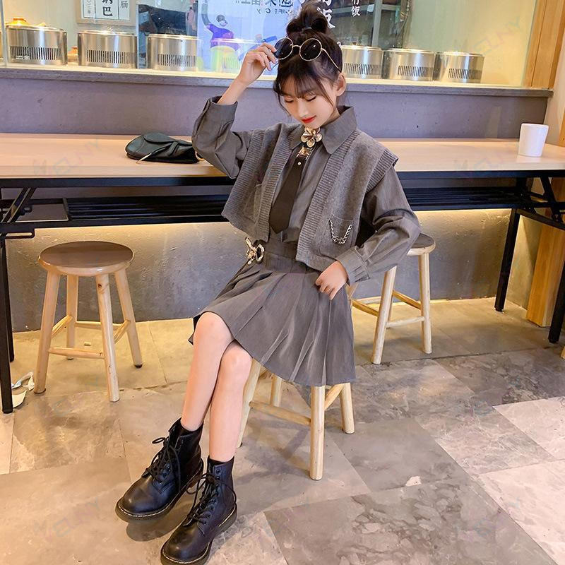 クリーニングエイトの女の子 子供服 3点セット 卒業式 スーツ 高校生 シャツ キッズ フォーマルスーツ ワンピース レデイース 卒服 発表会 入学式 中小学生 ネクタイ付き 可愛い｜アングル3