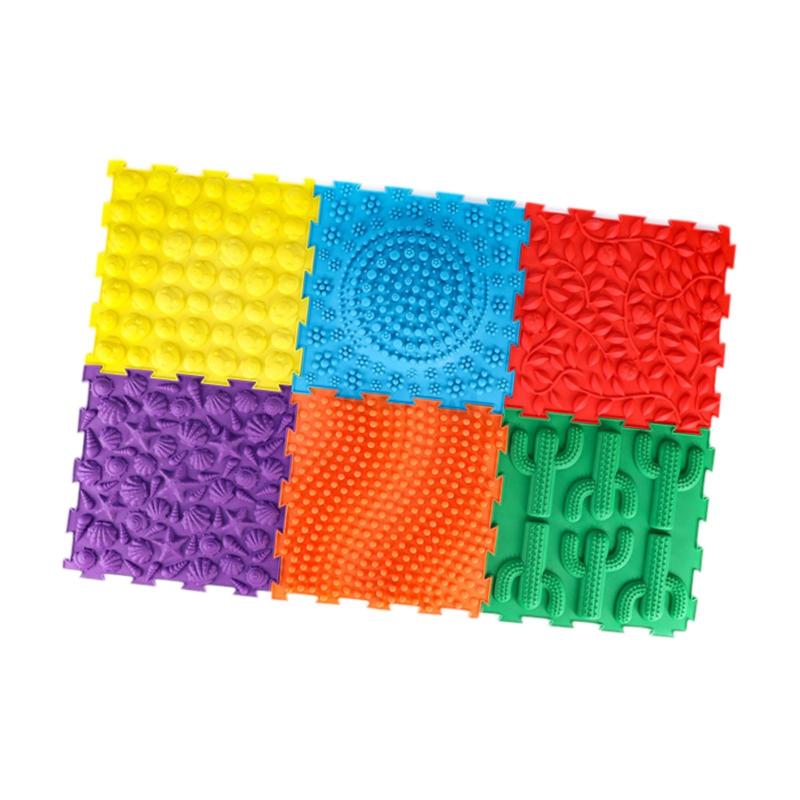 マッサージ 6枚セット フロアマット ゲーム パズルプレイマット