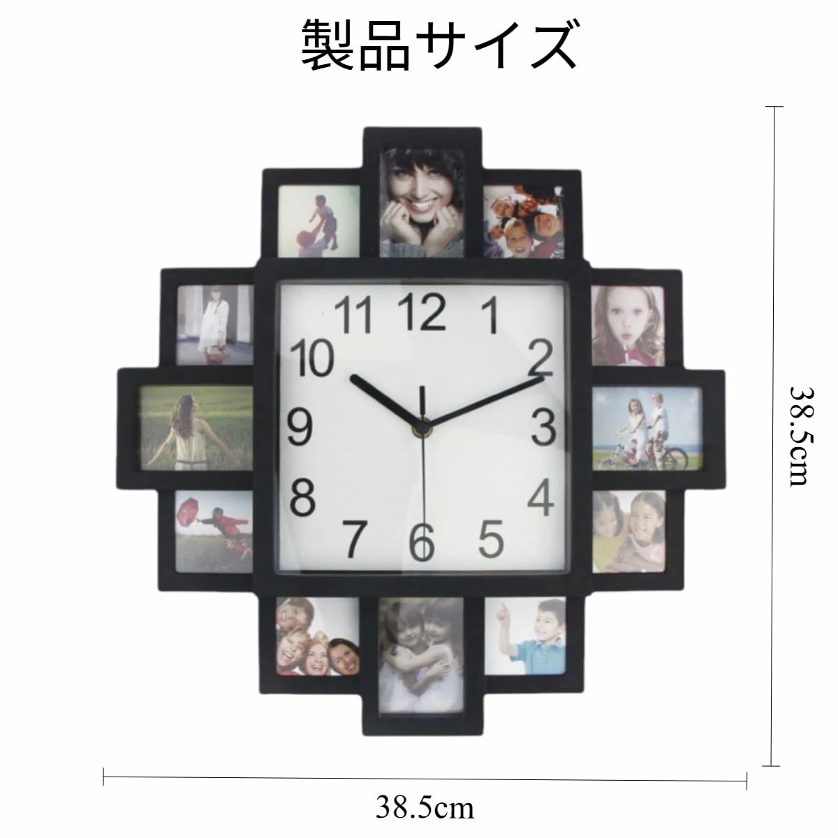 誕生日/結婚式/新築祝いのギフトに最適 壁飾り DIYフォトフレームデザイン 壁掛け時計 斬新な 記念品 [2]