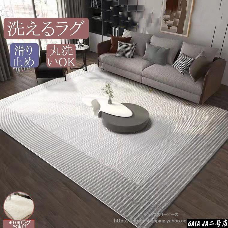 カーペット 洗える ラグ じゅうたん オールシーズン ウォッシャブル リビング 長方形 四角 北欧 滑り止め付き おしゃれ 春秋夏冬 廊下
