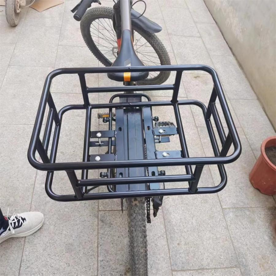 自転車用 後ろカゴ カゴ 金属心押し台ホルダー バスケット フロントハンドルバー ...