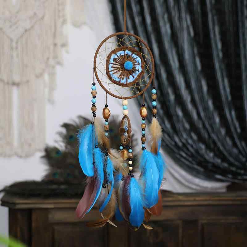 ・カテゴリ: 室内装飾品・主な素材: 羽毛・製法: ハンドメイド・カラー展開: ブルー、ブラウン・スタイル: 地中海風・設置場所: リビング、寝室、書斎、ダイニング、玄関、バルコニー、商業スペース・サイズ: 幅16cm、長さ52cm