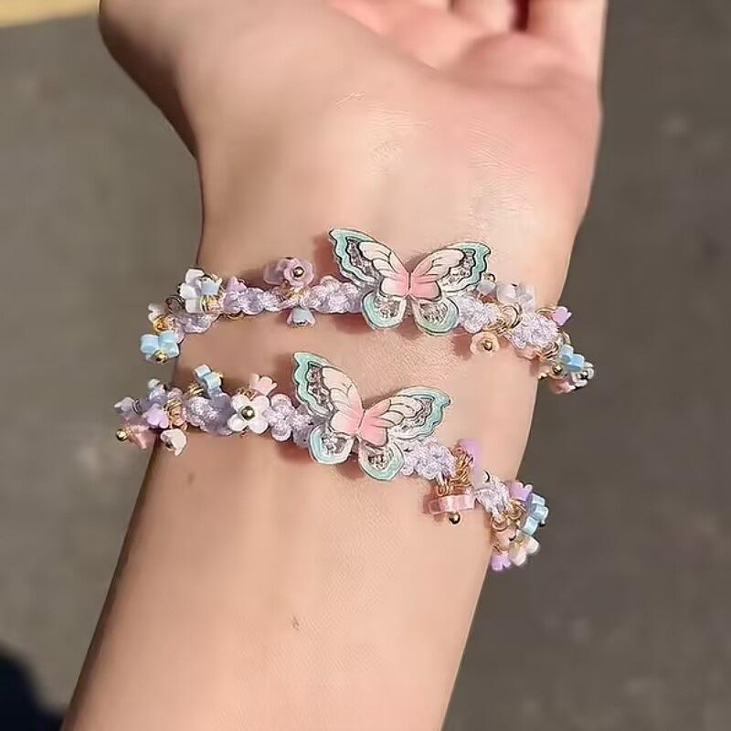 ・カテゴリ: ブレスレット・素材: 混合素材・加工技術: 電気メッキ・スタイル: ユニセックス、インス風、個性派・デザイン: 昆虫、動物・主な要素: 蝶