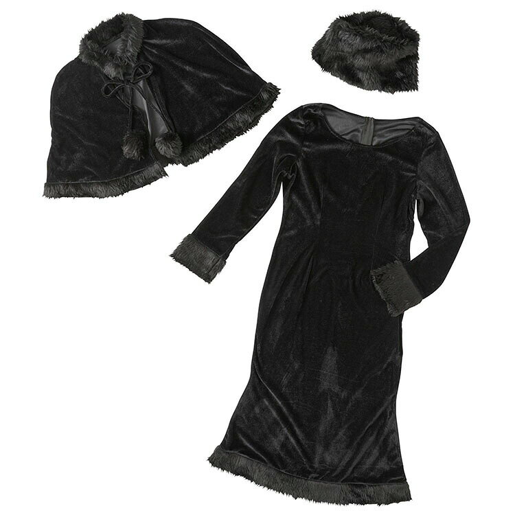 【ハロウィン コスプレ レディース アニメ 漫画】なり研 ブラックケープの美女 NP 衣装 忘年会 おしゃれ お洒落 オシャレ ペア ハロウィーン パーティー コスチューム 二次会 余興 出し物 歓迎会 送迎会 なりキャラ研究部