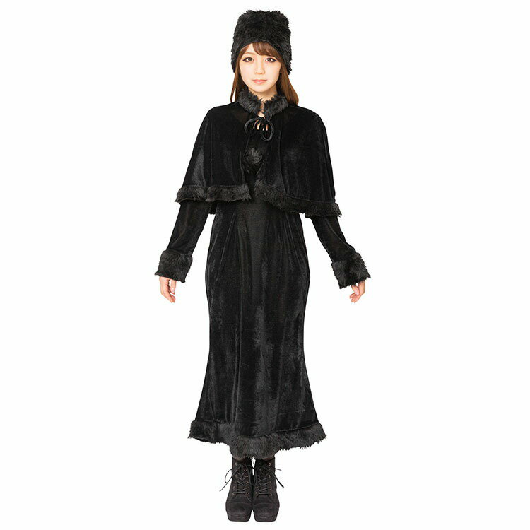 【ハロウィン コスプレ レディース アニメ 漫画】なり研 ブラックケープの美女 NP 衣装 忘年会 おしゃれ お洒落 オシャレ ペア ハロウィーン パーティー コスチューム 二次会 余興 出し物 歓迎会 送迎会 なりキャラ研究部