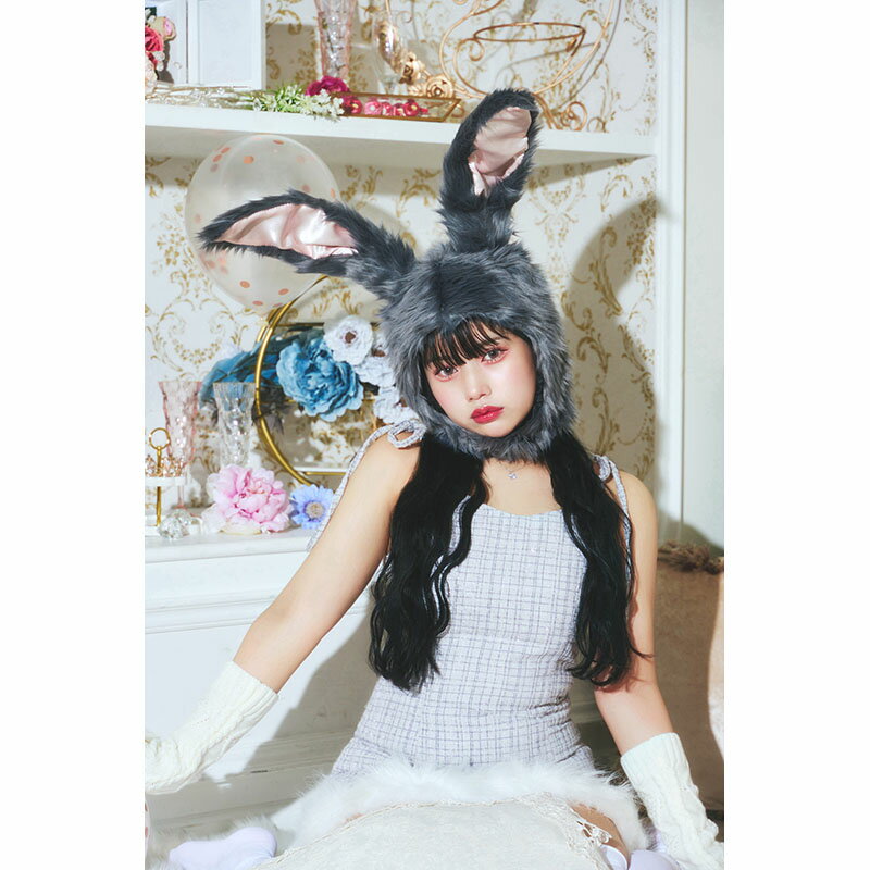 【公式】もふもふうさたん グレー 灰色【かぶりもの】ハロウィン コスプレ 被り物 かわいい 可愛い キュート おしゃれ ウサギ うさぎ バニー うさちゃん 帽子 ハロウィーン 余興 二次会 お祝い 仮装 コスチューム 衣装 変装 宴会 文化祭 出店 動物 どうぶつ アニマル 3