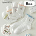 【公式】22-24cm 5足組セット レディースソックス Caramella 【一部メール便発送】ソックス 女性用 プレゼント ギフト かわいい 可愛い ビジュアル 靴下 コットン くつ下 綿 60.8%