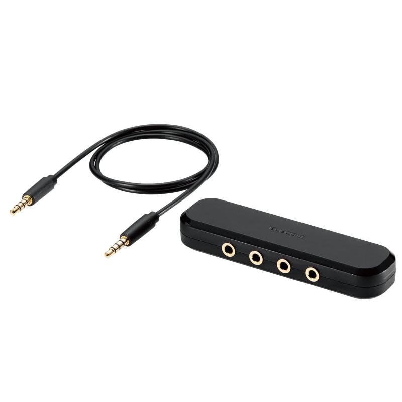 エレコム マルチイヤホンスプリッター 4極 3分配 オーディオ分配アダプタ イヤホン 分配 分岐 ケーブル..