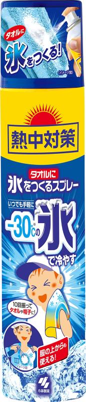熱中対策 タオルに氷をつくるスプレー -30℃の氷で冷やす 冷却スプレー 1個 小林製薬のサムネイル