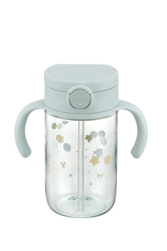 リッチェル 漏れない 洗いやすい おでかけストローマグ ライトブルー 320ml 7カ月から 手前にくるストローで最後まで飲み切りできる