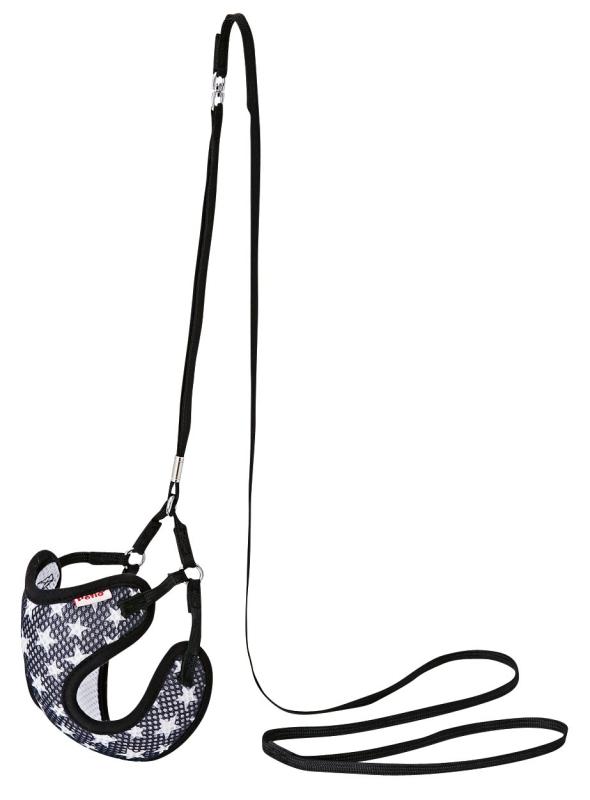 樂天商城 - ペティオ (Petio) ARFaShion スターベストハーネスリード ブラック 超小型犬用 XS サイズ