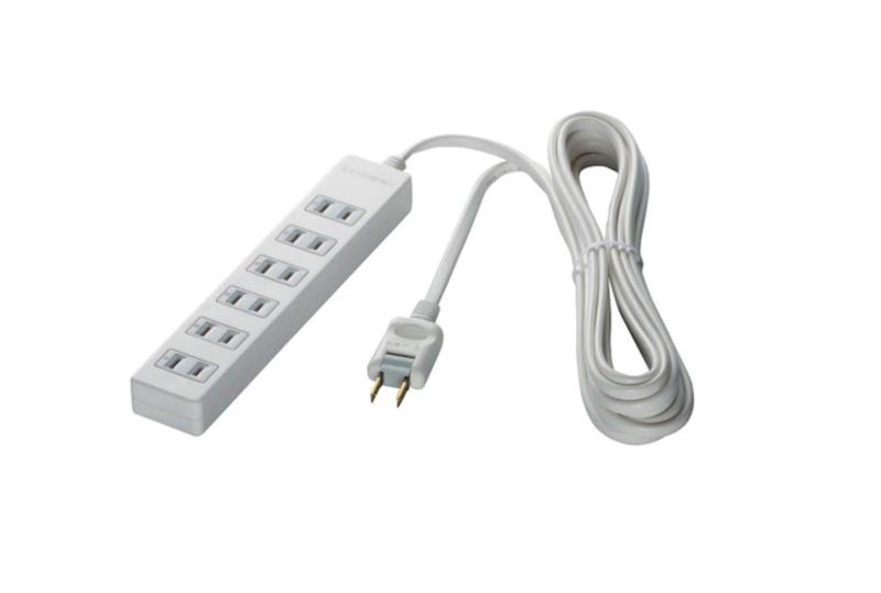 バッファロー BUFFALO 2ピン電源タップ 6個口 雷サージガード 1m ホワイト BSTAPSG2610WH