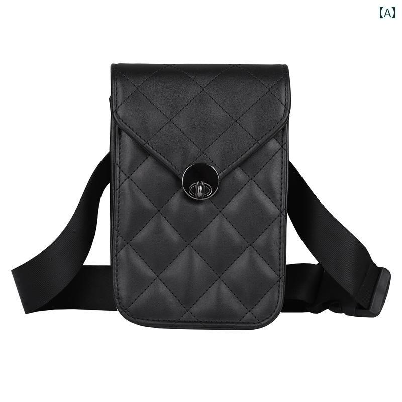 レディース ショルダーバッグ ウエストバッグ スマホポーチ 菱形キルティング PUレザー ベルト チェー..