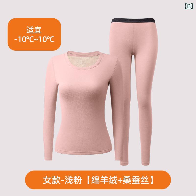 clearstoreのインナー レディース あったかインナー 裏起毛 女性用 長袖 丸首 秋 冬 暖かい 保温 伸縮性 ストレッチ やわらか 肌触り ニット パジャマ 部屋着 ルームウェア 秋冬｜アングル2