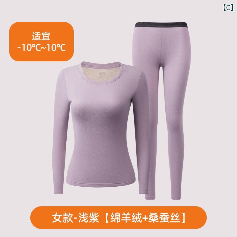 clearstoreのインナー レディース あったかインナー 裏起毛 女性用 長袖 丸首 秋 冬 暖かい 保温 伸縮性 ストレッチ やわらか 肌触り ニット パジャマ 部屋着 ルームウェア 秋冬｜アングル3