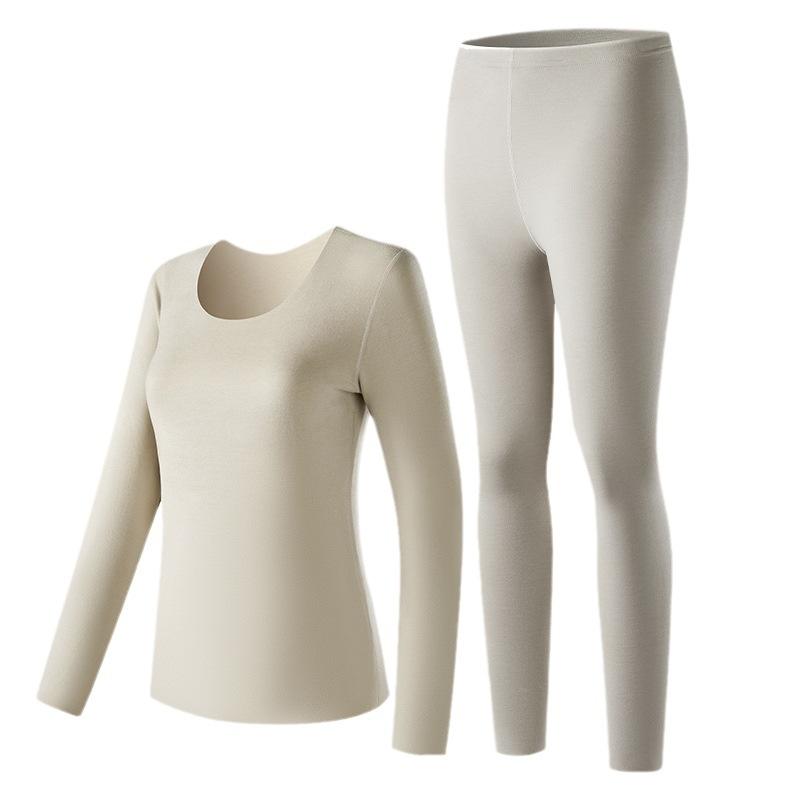 インナー レディース あったかインナー 肌着 女性用 発熱 Rundhalsausschnitt 長袖 上下セット 蚕糸 兔..