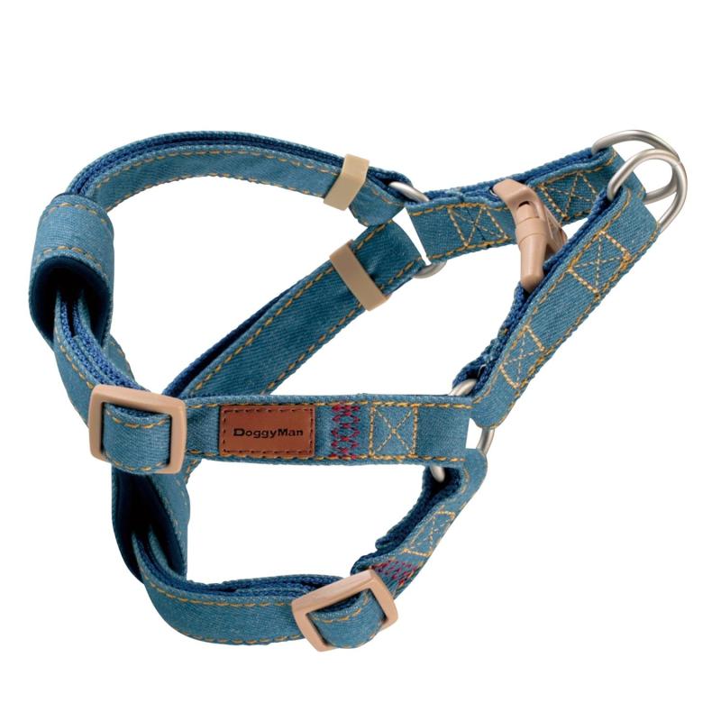 楽天clearstoreドギーマン Doggy's Tailor ドッグハーネス（どうわ） M デニムスタイル ブルー