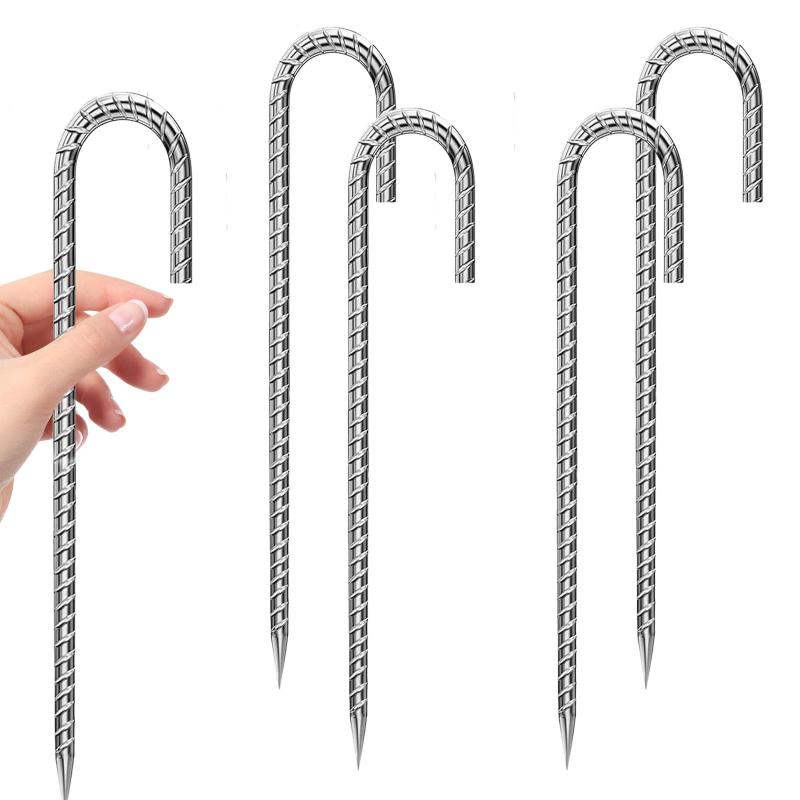 Niesporek 固定ピン 30cm キャンプペグ ロープ止め金具 ペグ ロープ止め杭 スチール鍛造ペグ タープペ..