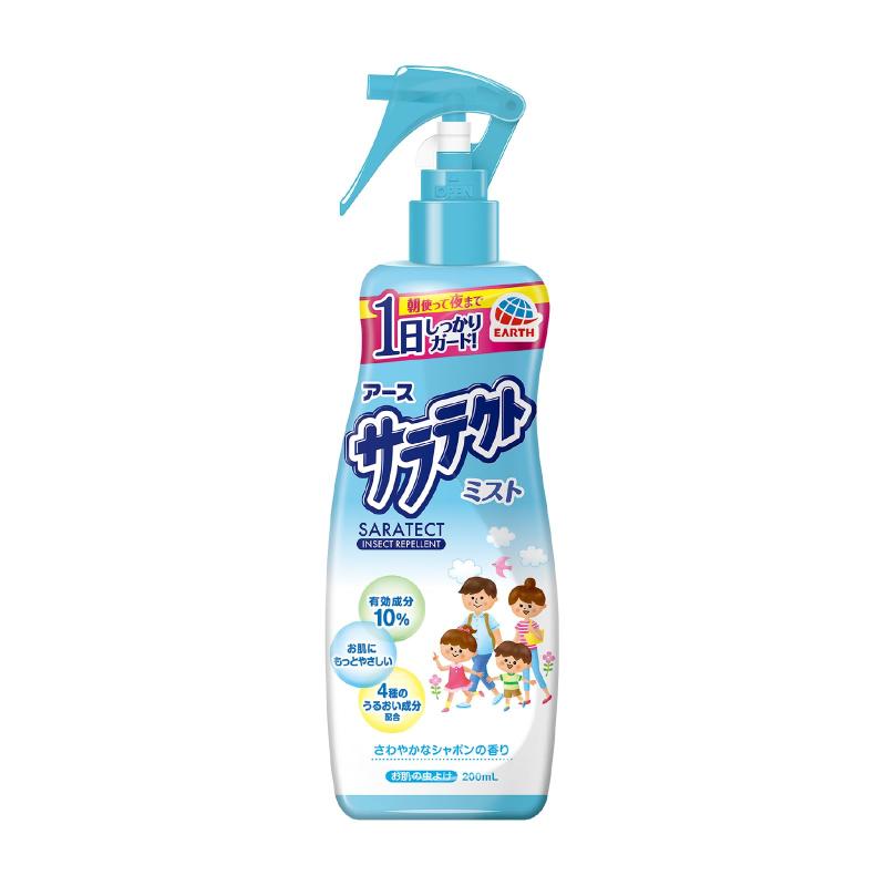はだまも サラテクト ミスト 虫よけスプレー しっとり [200ml] 朝使って夜まで虫除け 携帯用 アウトドア 蚊・ブヨ・トコジラミなど 忌避 (アース製薬)