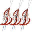 SEASTAR(シースター)魚眼虫眼キャップ タイラバ 遊動式 スペア マダラ カーリーテール 交換用 鯛ラバ 目玉キャップ オーロラ (オレンジ3本セット)