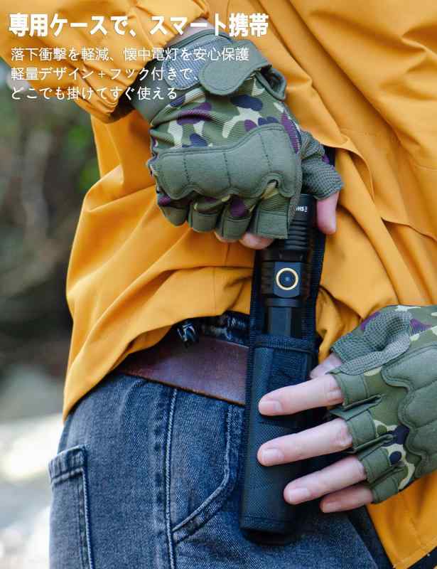 懐中電灯 led 強力 軍用 最強 ハンディライト 6モード調光, 記憶機能,高輝度 ルーメン フラッシュライト Type-C充電式/電池式,広範囲 ズーム調整可能,耐久,防水,作業用 停電 地震 避難対策 防災 clearstore2024-10447324 clearstore サンプル画像2