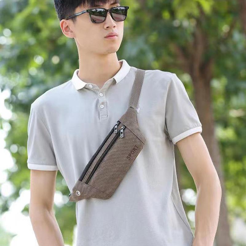 ウエストバッグ 男性用 女性用 帆布 ランニング スポーツ 散歩 アウトドア 多機能 スマホ 65インチ 収..