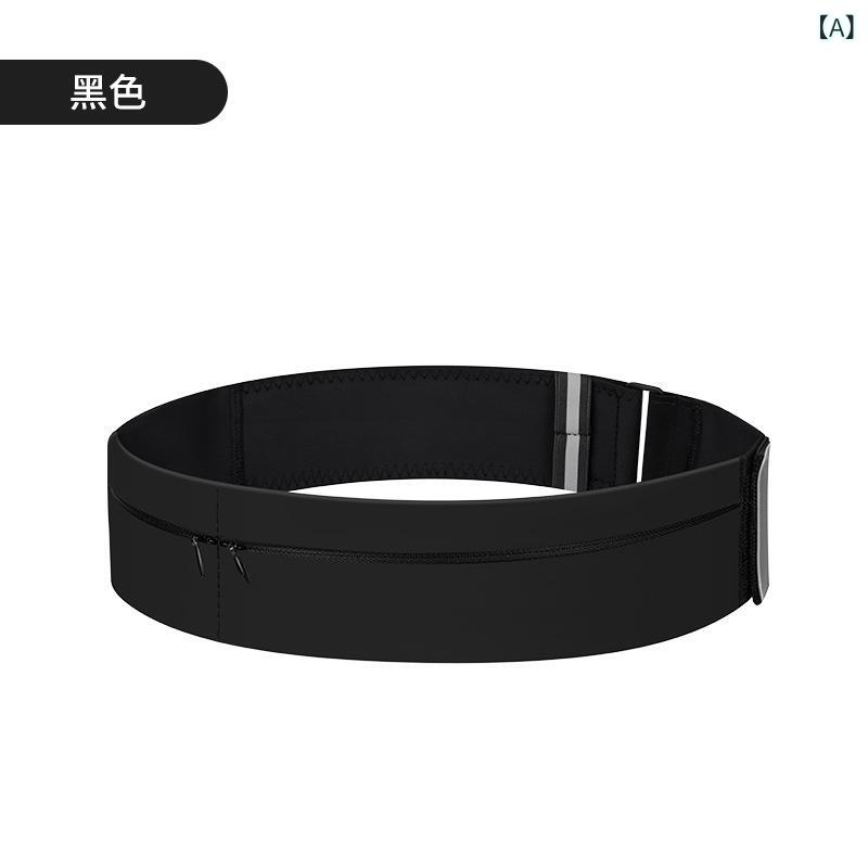 スポーツ腰包 男女兼用 ランニング スマホ 鞄 防水 軽量 運動 水筒ホルダー付 ポリエステル 隠しポケッ..