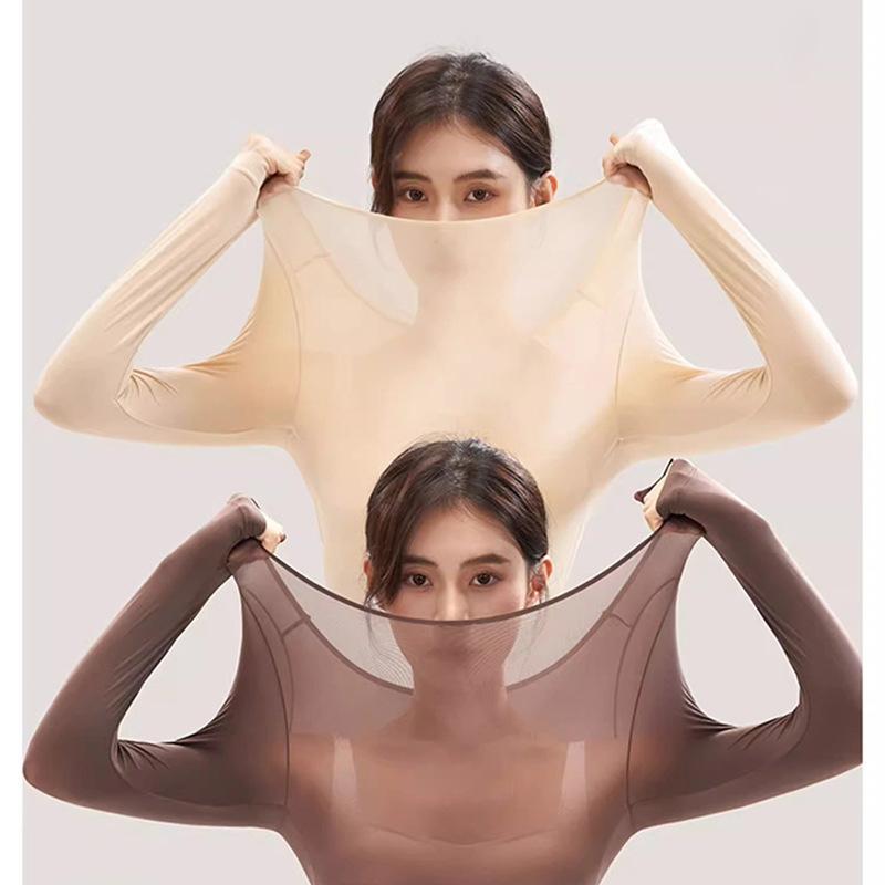 肌着 レディース 秋冬 保温インナー 上下セット 女性用 ラウンドネック 無地 スリム 長袖 レギンス 薄..