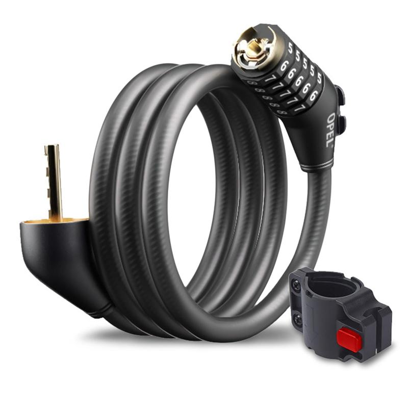 自転車 鍵 自転車ロック ダイヤルロック ワイヤーロック 亜鉛合金製 直径12mm 長さ1.2m 重さ400g 高強度PVC パスワード設定可能 5桁ダイヤル式 鍵式 防盗 (ブラック)