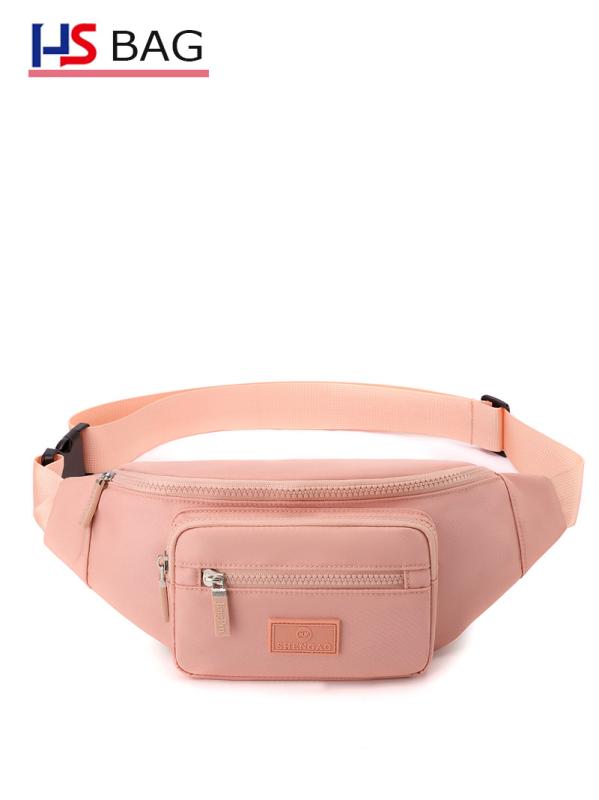 ウエストバッグ レディース オックスフォード 軽量 鞄 スーパー レジ バイク ポシェット 斜めがけ 無地 シンプル かわいい 薄緑 紫 紺 カーキ ブラック ピンク