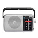 WINTECH AM/FMポータブルラジオ HR-K73 ワイドFM対応 高感度 DSP 見やすい大きめ選局表示 ハンドル シルバー イヤホン端子付き 乾電池式 AC電源式 ホームラジオ 日本語取説 廣華物産(2)