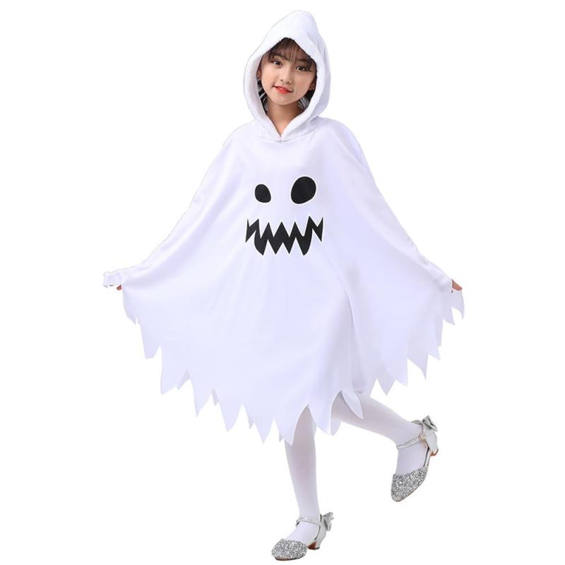 [Suerba] ハロウィン コスプレ衣装 子供 幽霊 マント おばけ ホラー コスチューム 仮装 (S（110-120cm）)