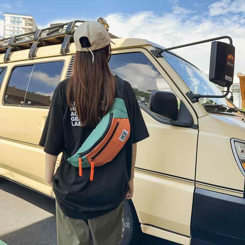 ボディバッグ ストリート 大容量 斜めがけ バッグ メンズ レディース 学生 マルチカラー ウエストポーチ ナイロン スポーティー