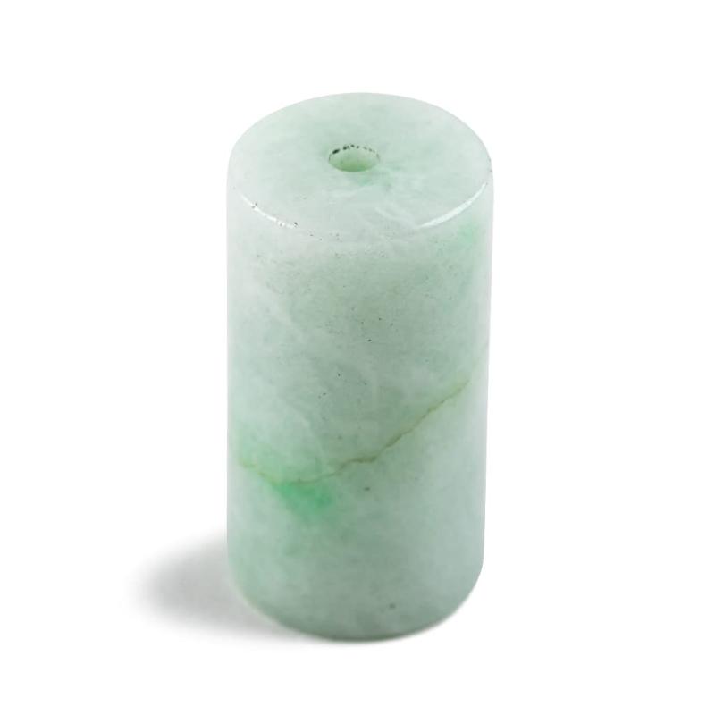 糸魚川天然翡翠 15mm管玉 ペンダント 淡緑色 日本国石 縄文のパワーストーン【糸魚川翡翠工房こたき/特製桐箱/品質書付】KD0363