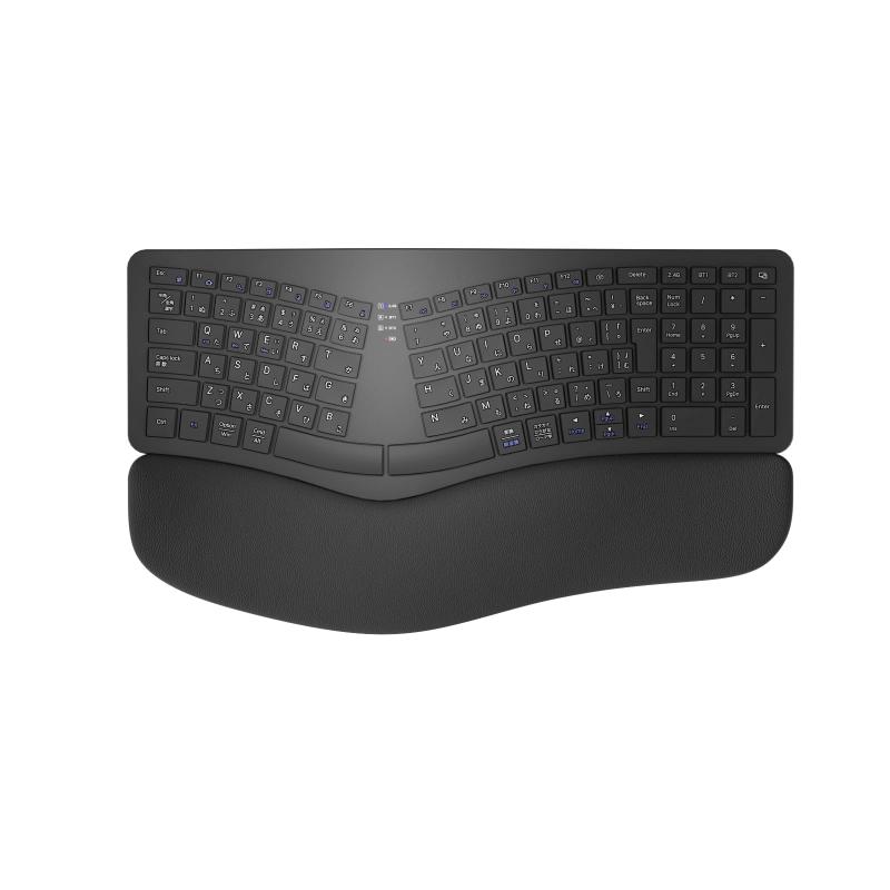 Ewin エルゴノミクス キーボード Bluetooth 疲れにくい 2.4G+Bluetooth両対応 ワイヤレスキーボード 無線 テンキー付き フルサイズ 左右分離型 人間工学 Windows Mac iOS Android