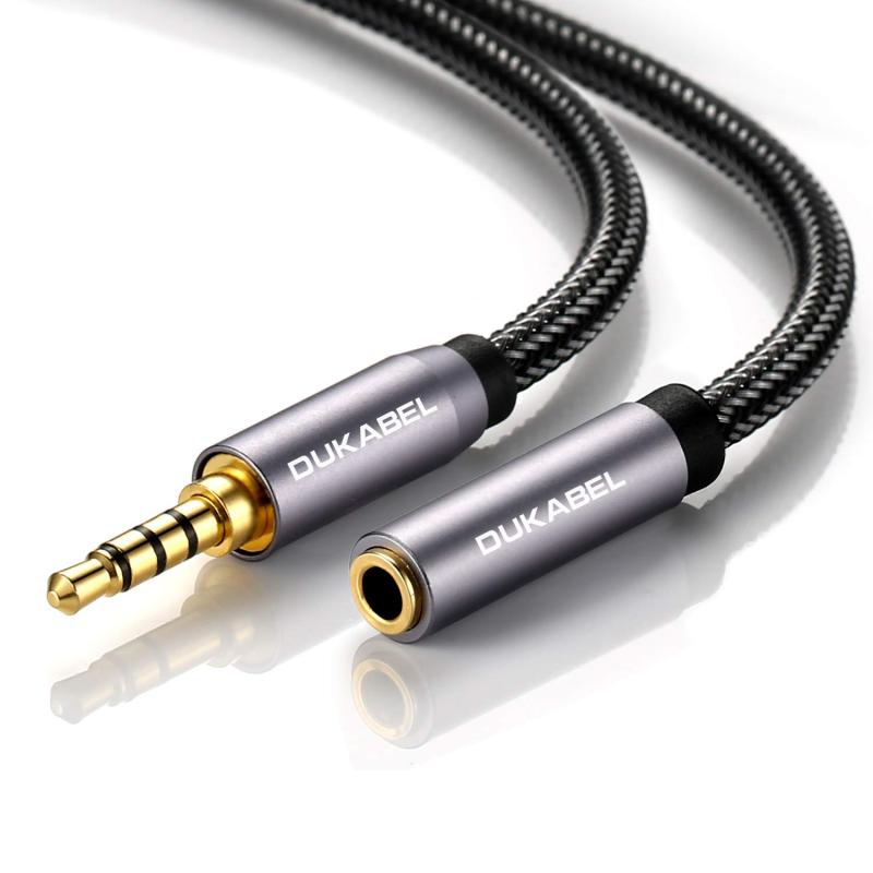 DuKabel 2.4M 4極 延長ケーブル イヤホンジャック ステレオミニジャック 延長 3.5mmステレオ ヘッドホン延長ケーブルステレオミニ延長ケーブル ミニジャック オーディオケーブル スピーカー/車/