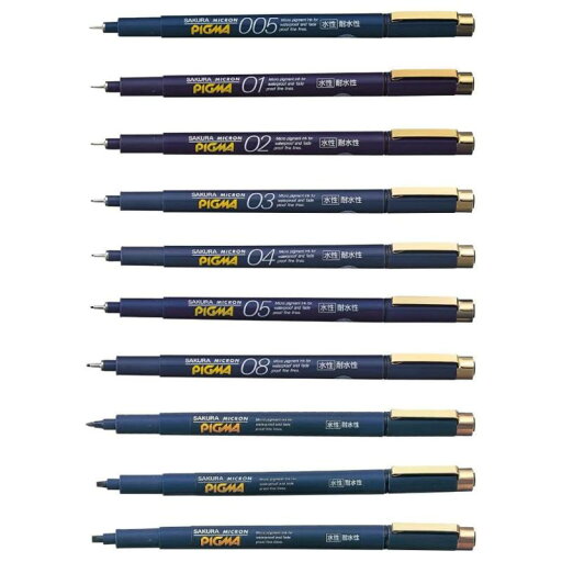 サクラクレパス 水性ペン ピグマ 10種セット 黒 ESDK-10#49 サクラクレパス 水性ペン ピグマ 10種セット 黒 ESDK-10#49