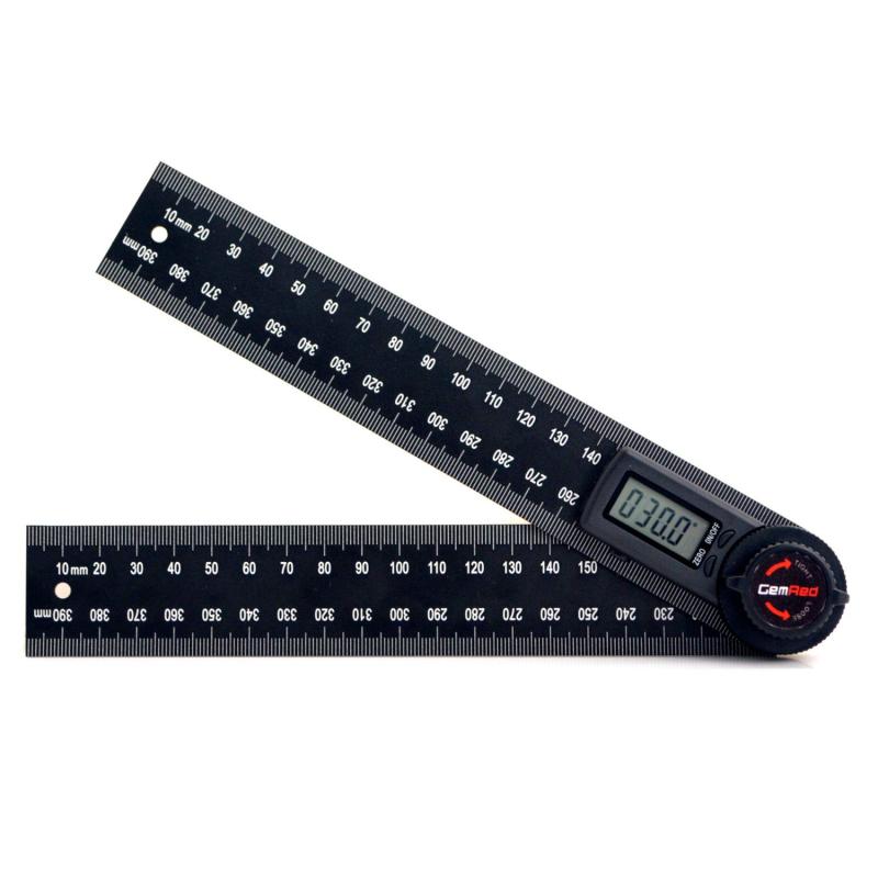 GemRed デジタル角度計 分度器 測定器速読デジタルプロトラクター 角度ゲージ 角度ルーラー 長さ測定 アルミニウム 角度定規 360度自由調整
