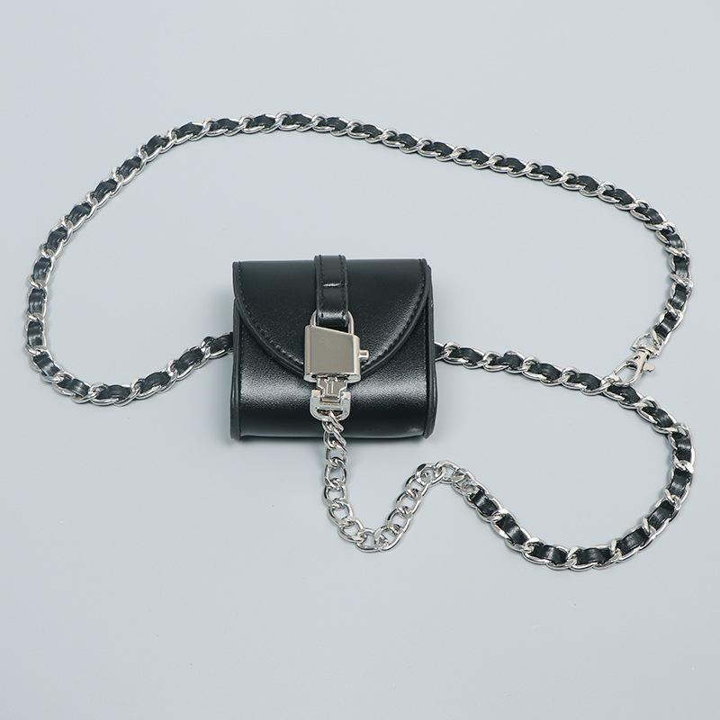 ウエストバッグ レディース 韓国 デニム スカート ベルト ミニバッグ 編み込み PUレザー ストリート