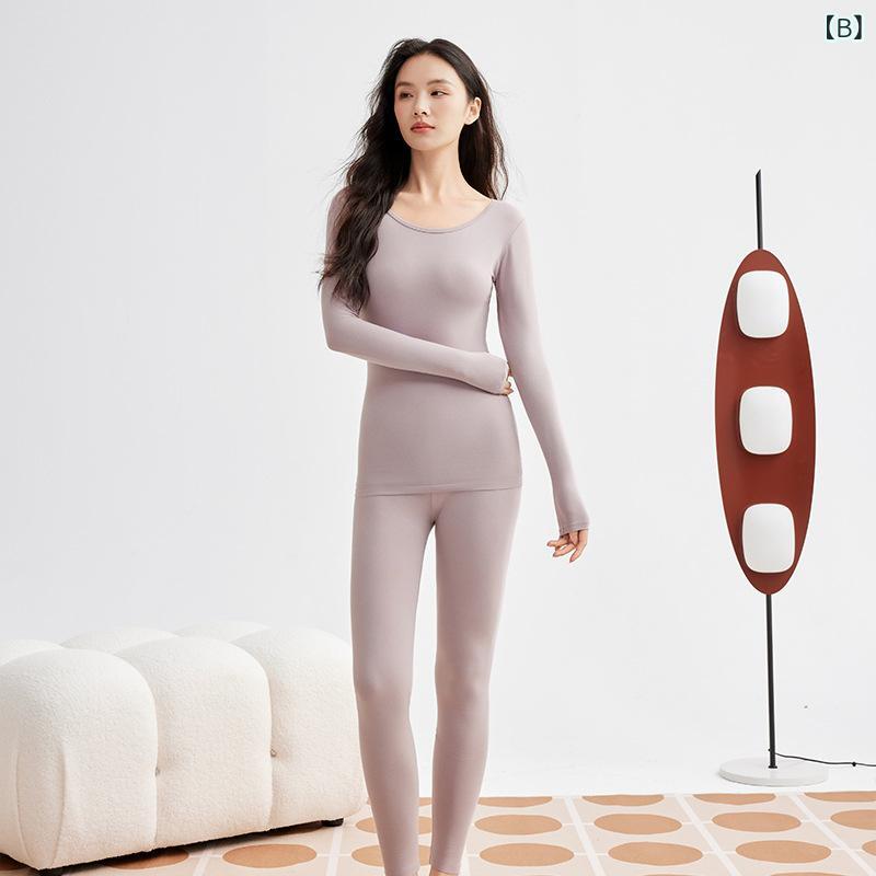clearstoreのインナー メンズ レディース 秋冬用 保温 上下セット 綿 肌着 長袖 あったかインナー 防寒着 快適 ラウンドネック｜アングル3