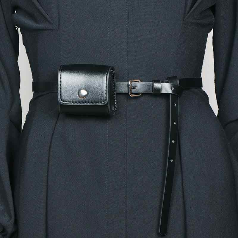 ウエストポーチ レディース 取り外し可能 ミニ財布 PUレザー ブラック デニム ジーンズ カジュアル ストリート