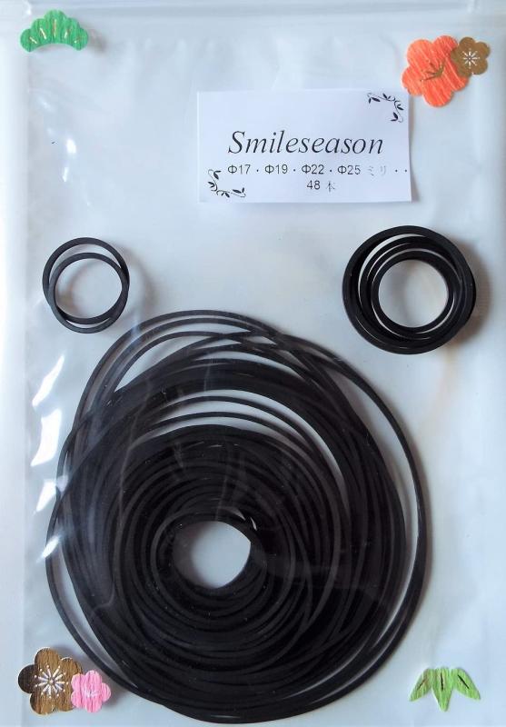 smileseason ゴムベルト ラジオカセットレコーダー修理用 48本セット (33本+α 直径17mm～80mm超) ブラ..