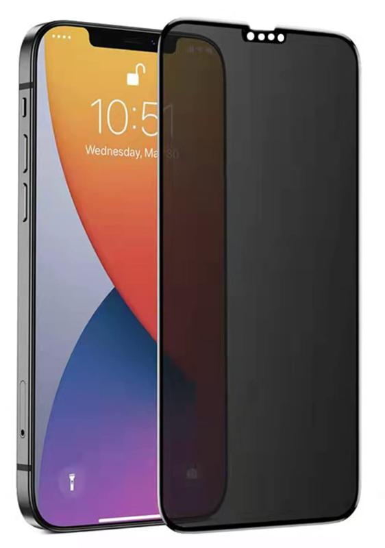 【360°覗き見防止】iPhone 13 Pro Maxプライバシーフィルター強化ガラス保護フィルム、全面的にカバー..