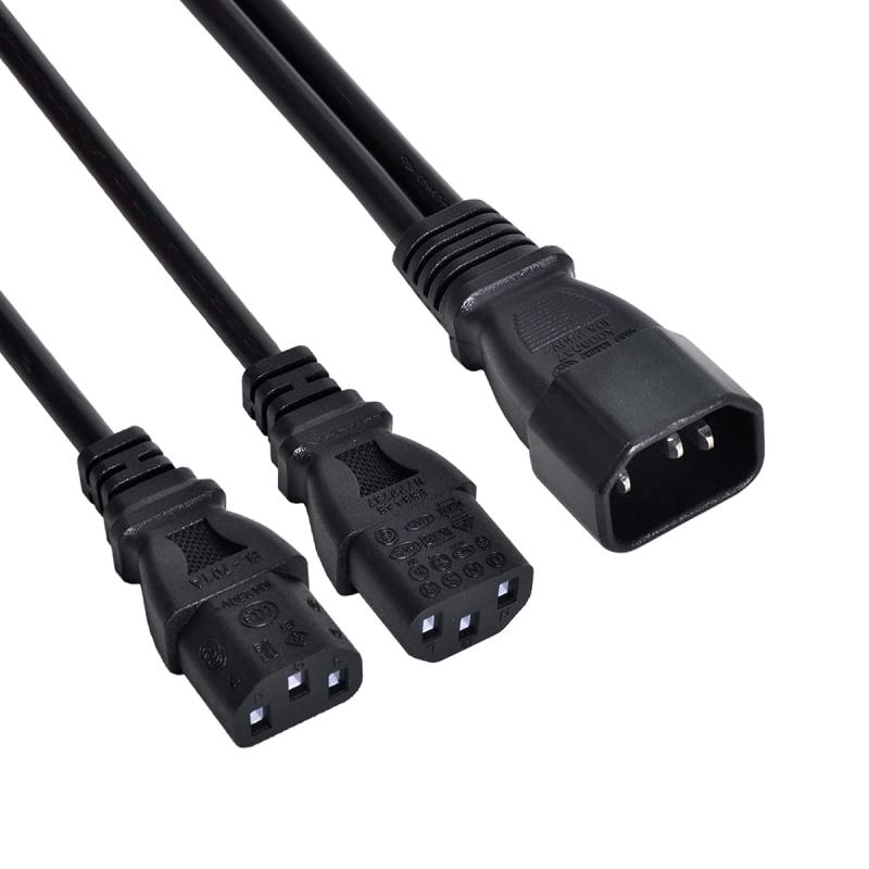 乐天商城 - cablecc シングル C14 - デュアル C13 5-13R ショートパワー Yタイプ スプリッター アダプター ケーブルコード